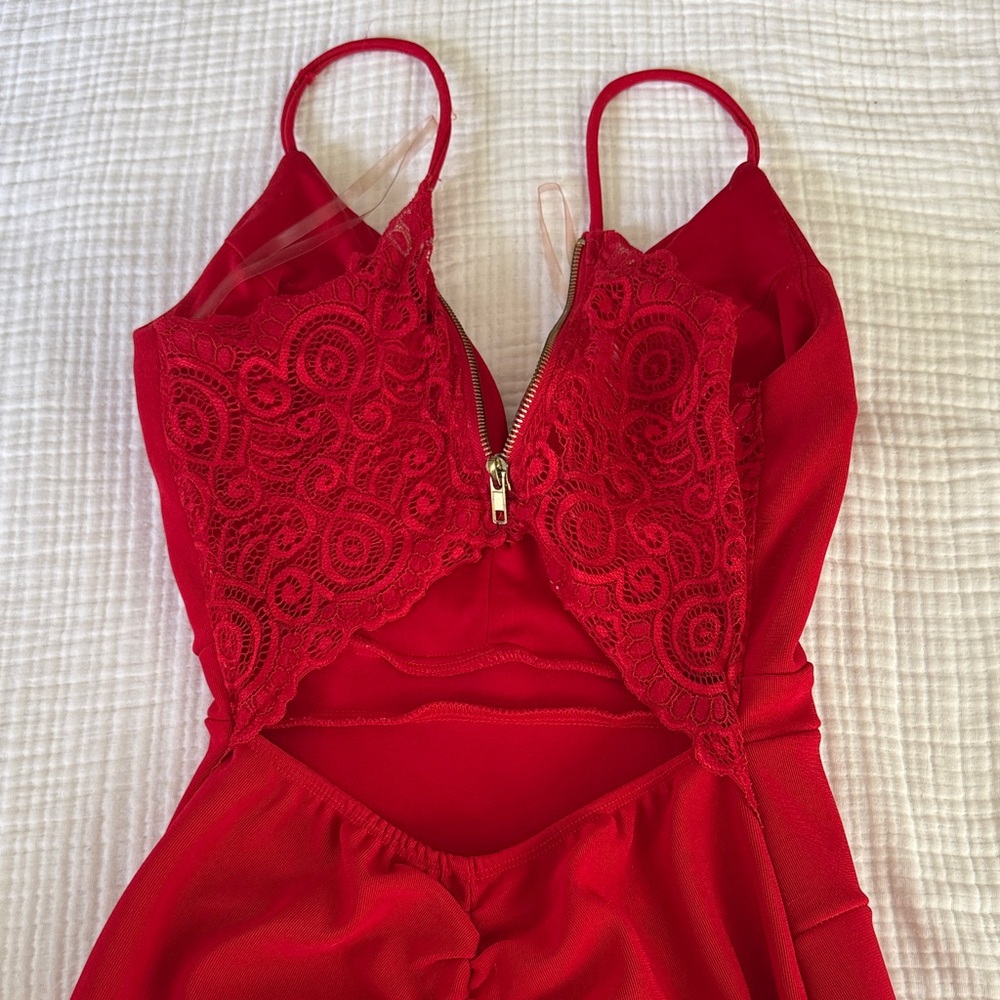 Windsor Red Lace Mini Dress